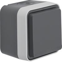 Berker 47403515 W.1 (opbouw) Wandcontactdoos met randaarde en klapdeksel spatwaterdicht Grijs, Lichtgrijs 1 stuk(s) - thumbnail