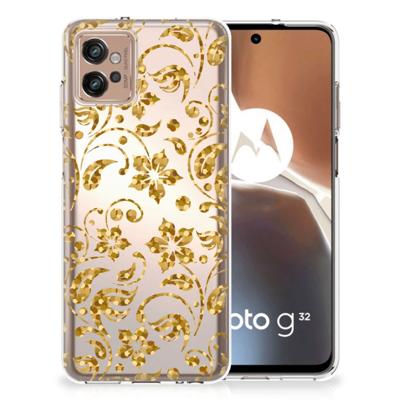 Motorola Moto G32 | TPU Case | Gouden Bloemen Motorola Moto G32 | TPU Case | Gouden Bloemen