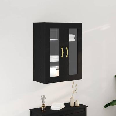Wandkast Zwart Eiken 69,5 x 34 x 90 cm Bewerkt hout