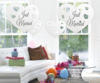 Hangdecoratie Harten Just Married (5st) - thumbnail