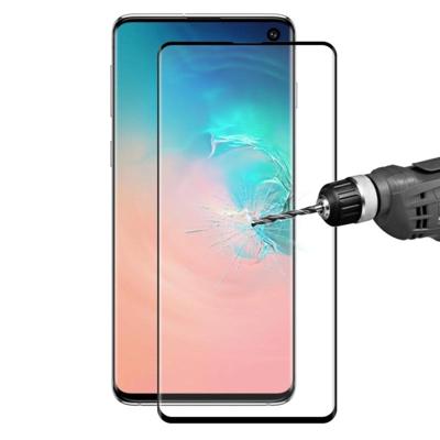 Film van de kleur van de ENKAY hoed-Prins 0 26 mm 9H 3D gebogen oppervlak Full Screen Cover warm buigen getemperd voor Galaxy S10 (zwart)