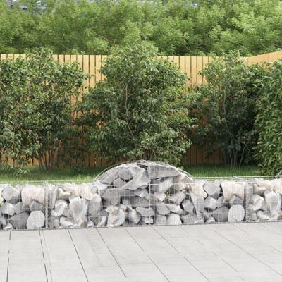 VidaXL Schanskorf gewelfd 200x50x40/60 cm gegalvaniseerd ijzer VidaXL Schanskorf gewelfd 200x50x40/60 cm gegalvaniseerd ijzer