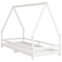 Kinderbedframe 80x200 cm massief grenenhout wit - thumbnail
