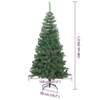 VidaXL Kerstboom met 300 led met standaard groen 240 cm pvc - thumbnail