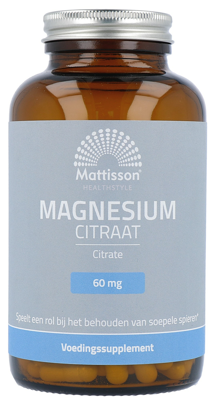 Mattisson HealthStyle Magnesium Citraat 60 mg Elementair Magnesium Capsules
