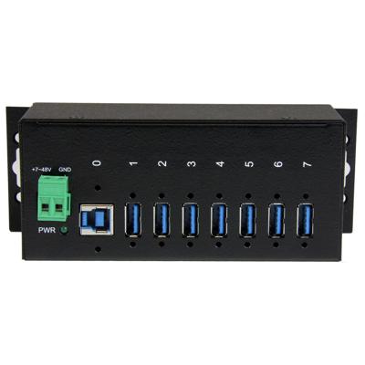StarTech.com Industriële 7-poorts USB 3.0 hub met overspanningsbeveiliging - USB hub voor klemlijsten/DIN-rails montage