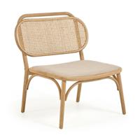 Kave Home Fauteuil 'Doriane' Eikenhout en Rotan, kleur Naturel - thumbnail
