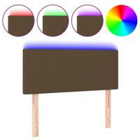Hoofdbord LED 100x5x78/88 cm stof donkerbruin - thumbnail