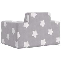 Kinderbank met sterren zacht pluche lichtgrijs - thumbnail