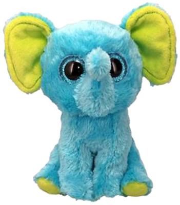 Ty Beanie boo trunkles blauwe olifant, 15cm