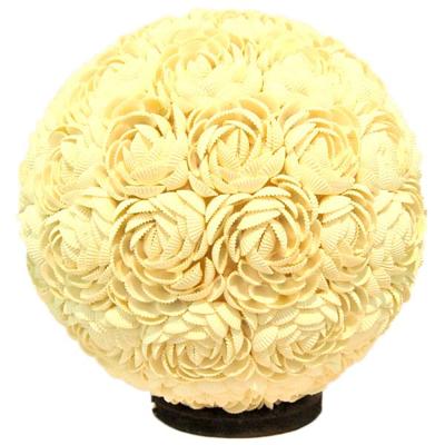 Ronde Staande Lamp van Zeeschelpen (Wit)