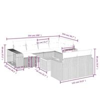 11-delige Tuinset met kussens poly rattan beige - thumbnail