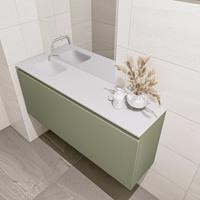 MONDIAZ OLAN 120cm toiletmeubel army. LEX wastafel talc links geen kraangat - thumbnail