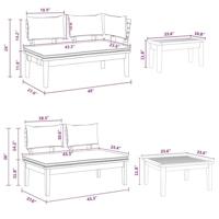 Tuinbankset met kussen met opslag 4 pcs Bruin en Crème - thumbnail
