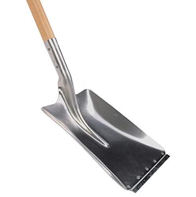 Ballastschop 28 cm aluminium met slijtstrip en houten steel