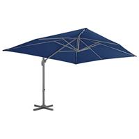VidaXL Zweefparasol met aluminium paal 4x3 m azuurblauw - thumbnail