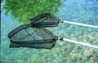 Professioneel grofmazig vijver-schepnet rond - thumbnail