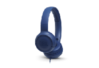 JBL Tune500 on-ear hoofdtelefoon met kabel in blauw – oortelefoon met 1-knops afstandsbediening, geïntegreerde microfoon en spraakassistent – telefoneren en muziek luisteren onderweg - thumbnail