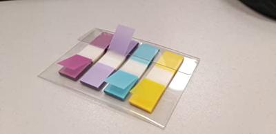 OFFICE products index, ft 12 x 43 mm, geassorteerde pastelkleuren, ophangzakje van 4 x 35 tabs