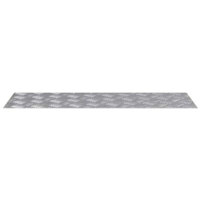 VidaXL Trap tread rechthoekig 2 pcs zilver 90 x 30 cm aluminium