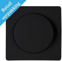 Enzo Kopp paris mat zwart afdekplaat + knop dimmer - 4625230 - thumbnail