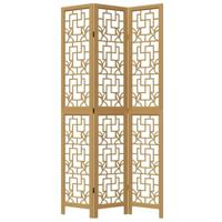 Kamerscherm met 3 panelen massief paulowniahout bruin - thumbnail