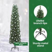VidaXL Kunstkerstboom groen 240 cm pvc en staal en kunststof - thumbnail