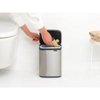 Brabantia Bo afvalemmer 4 liter met kunststof binnenemmer matt steel fingerprint proof - thumbnail