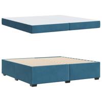 Bedframe met matras Donkerblauw 200 x 200 cm Fluweel - thumbnail