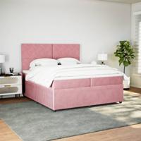 Boxspring met matras fluweel roze 200x200 cm - thumbnail