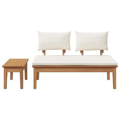 Tuinbank 2 pcs Bruin Massief teakhout - thumbnail