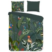 Good Morning Dekbedovertrek "vogels en bladeren" - Groen - (240x200/220 cm) - Katoen - thumbnail