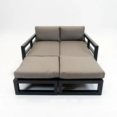 Grosso 4-zits bank + 2x hocker antraciet