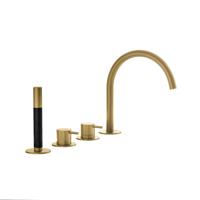 Inbouw Badrandcombinatie Hotbath Cobber Met Uitloop en 2-weg Omstel Geborsteld Messing PVD (incl. Handdouche) - thumbnail