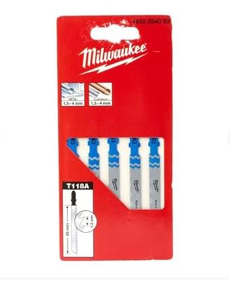 Milwaukee Traditionele decoupeerzaagbladen 55 x 1,2 mm T 118 A - VE=5 - 4932254063