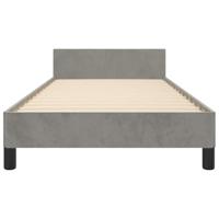Bedframe met hoofdeinde fluweel lichtgrijs 100x200 cm - thumbnail