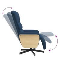 Fauteuil verstelbaar met voetensteun stof blauw - thumbnail