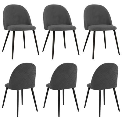vidaXL Eetkamerstoelen 6 st stof grijs vidaXL Eetkamerstoelen 6 st stof grijs