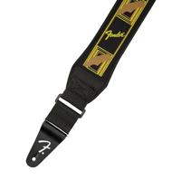 Fender Swell Neoprene Logo Strap Black-Yellow-Brown Mono gitaarband - thumbnail
