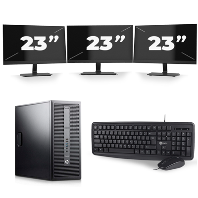HP EliteDesk 800 G2 Tower - Intel Core i7-6e Generatie - 16GB RAM - 256GB SSD - Windows 11 + 3x 23 inch Monitor HP EliteDesk 800 G2 Tower - Intel Core i7-6e Generatie - 16GB RAM - 256GB SSD - Windows 11 + 3x 23 inch Monitor