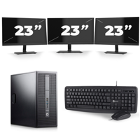 HP EliteDesk 800 G2 Tower - Intel Core i7-6e Generatie - 16GB RAM - 256GB SSD - Windows 11 + 3x 23 inch Monitor - thumbnail