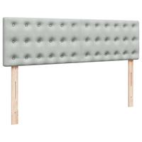 Ottoman bed met matrassen 160x200cm fluweel lichtgrijs - thumbnail