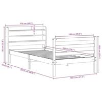 Bedframe met hoofdbord massief grenenhout 100x200 cm - thumbnail