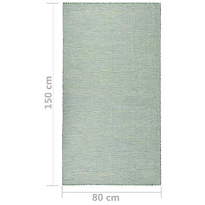 VidaXL Buitenkleed platgeweven 80x150 cm turquoise VidaXL Buitenkleed platgeweven 80x150 cm turquoise
