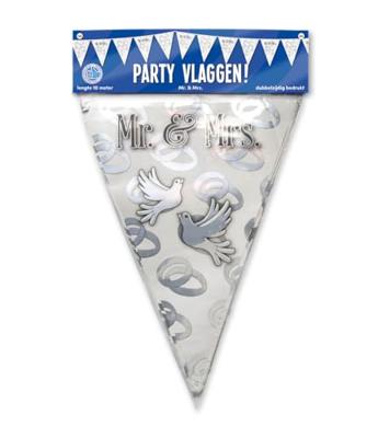 Folie Bruiloft Vlaggenlijn - Mr. & Mrs.