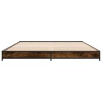 Bedframe bewerkt hout metaal gerookt eikenkleurig 120x200 cm - thumbnail
