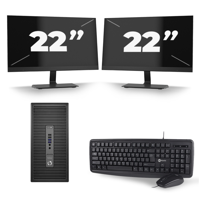 HP ProDesk 600 G2 Micro Tower - Intel Core i5-6e Generatie - 8GB RAM - 256GB SSD - Windows 11 + 2x 22 inch Monitor - thumbnail