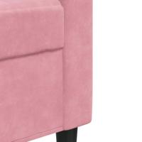 2-delige Loungeset met kussens en bolsters fluweel roze - thumbnail