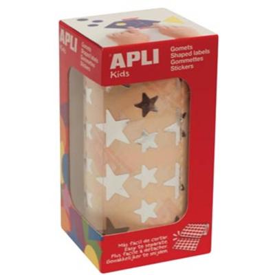 Apli Kids stickers op rol, ster, 2360 stuks, metallic zilver