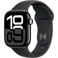 Apple Watch Series 10 (GPS + Cellular 42 mm) Smartwatch - Kast van gitzwart aluminium - Zwart sportbandje (S/M). Conditie bijhouden, Ecg-app, always on Retina-display, waterbestendig - thumbnail